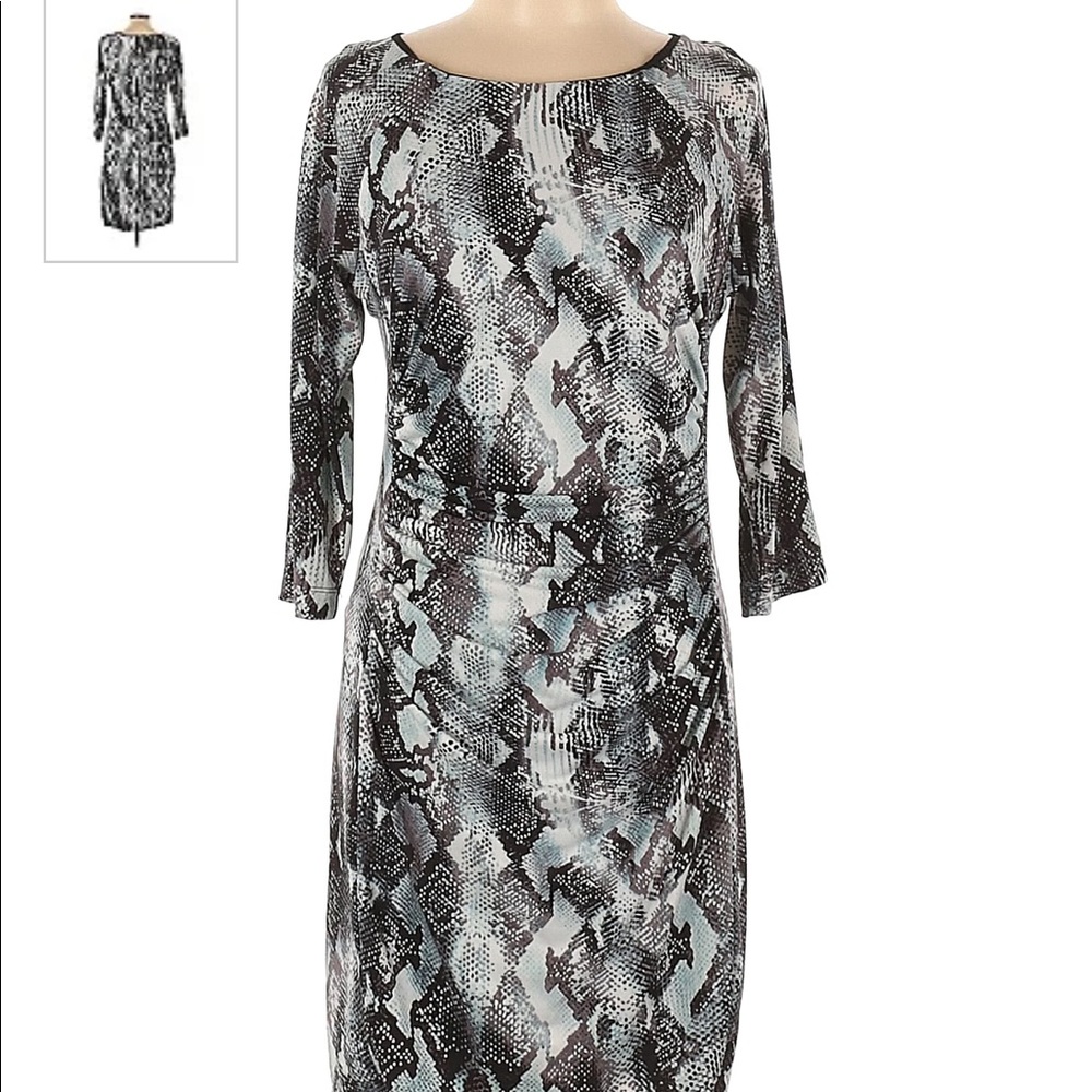 J.Lo Snakeskin Print 3/4 Sleeve XL Dress